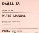 Doall 13, LD 1320 1340 1360, Engine Lathe Parts Lists Manual Year (1979)