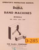 Doall HS, HSV LSV SFP, Band Saw, Operations Maintenance Instruction Manual