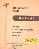 Doall ML, Contour Sawing Machine Replacement Parts Manual Year (1950)