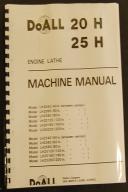 DoAll 20H/25H Lathe Parts & Operation Manuals