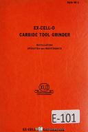 EXCELLO Operators Style 48A Carbide Tool Grinder Machine Manual