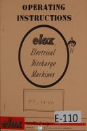 Elox EDM Electron Drill, M-7 M-700 Machine, Operator's Manual