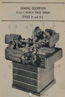 ExCello Style 31 & 31L Operators Precision Thread Grinder Machine Manual
