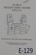 ExCello Operators Style 17-A Precision Boring Machine Manual