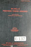 Excello Operators Style 33, 33-L 1941 Thread Grinding Manual