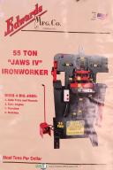 Edwards Operators Instruction Parts 55 Ton Jaws IV Ironworker Shear Manual