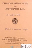 Elmes 2500 Ton Press, Operation, Maintenance Data Parts Drg's Manual Year (1951)