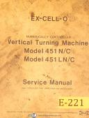 Excello 541N/C, 451 LN/C, Vertical Turning Machine, Service Manual