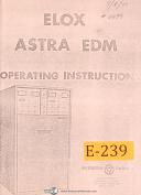 Elox Astra EDM, Power Supply, Basic Operations Manual Year (1979)