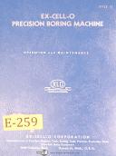 Ex-cell-o Style 17, Boring Mill, (71 page), Operations Maint & Parts Manual 1952