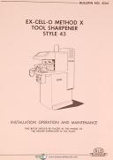 Ex-cell-o Style 43, Method X,Tool Sharpener, Instructions Manual Year (1957)