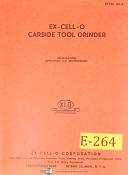 Ex-cell-o Style 590A, carbide Tool Grinder, Operations Maint & Parts Manual 1955