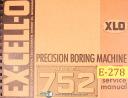 Ex-cell-o Model 752, Precision Boring Machine, Service Manual Year (1961)