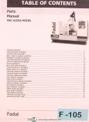 Fadal Giddings & Lewis, VMC5020A Machining Center, Parts List Manual Year (2001)