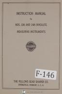 Fellows No. 12M 24M Involute Measuring Instruments Operation Manual Year (1954)