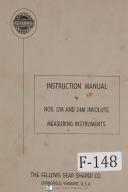 Fellows 12M 24M Involute Measuring Instruments Operators Instruct Manual Yr.1956