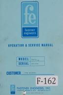 Fastener Engineers Operation and Service DTM-04-24 Machine Manual