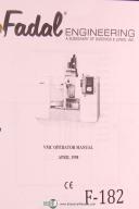 Fadal Operations Programming 1998 Vertical Machining Center Manual