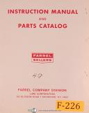 Farrel Sellers 4G 20D, Drill Grinder, Instructions Sheets and Parts Manual 1961
