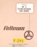 Fellows Reishauer No. 12, Gear Grinder, Parts Lists Manual 1967