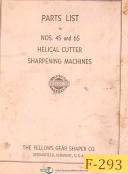 Fellows No. 4S and 6S, Helical Cutter Sharpening Machines, Parts Manual 1962