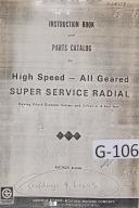 Giddings Lewis All Geared SS Radial Drill Machine Manual Year (1972)