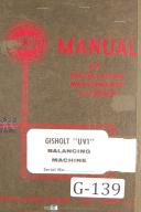 Gisholt Operators Instruct Maint UV1 Balancing Machine Manual