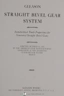 Gleason Straight Bevel Gear System Tooth Proportions 1926 Manual