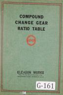 Gleason Compound Change Gear Ratio Table Manual