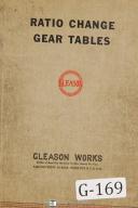 Gleason NC 75 Ratio Change Gear Tables Manual