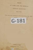Gleason 15", Spiral Bevel Gear Generator, Operations Manual Year (1931)