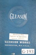 Gleason Electrical Data Sequence of Operation No 24, 25 Generator Rougher Manual