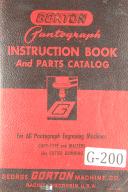 Gorton Instruction Parts All Pantoraph Engraving Machine Manual