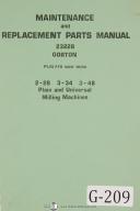 Gorton Maintenance Parts 2-28 3-34 3-48 Plain Univ Milling Machine Manual