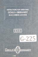 Gould Eberhardt Operator instruction 36 HS Spur Gear Hobbing Manual