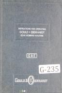 Gould Eberhardt Operators Instruct 8H Univ Gear Hobbing Manual