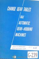 Gould Eberhardt Change Gear Tables Auto Gear Hobbing Manual