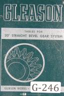Gleason 20 degree Straight Bevel Gear System Tables Manual Year (1949)