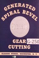 Gleason Generator Gear Cutters Machine Settings Cutter Tables Manual Year (1938)