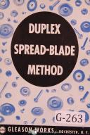 Gleason Duplex Spread-Blade Method Gear Cutting Manual Year (1941)