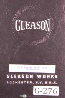 Gleason 12 Inch, Straight Bevel Gear Generator, Operations Manual Year (1941)