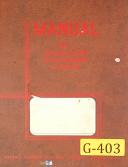 Gisholt Ram Type Turret Lathe, No. 3 & 4, Form 1077, Service Manual