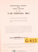 Gorton 2-28 No. 3328, Vertical Mill, Maintenance and Parts Manual 1966