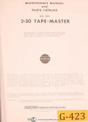 Gorton 2-30 No. 3394, Tape Master, Vertical Mill Maintenance & Pars Manual