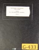 Gorton P1-2, Two Dimensional Pantomill, 2701-A, Maintenance & Parts Manual
