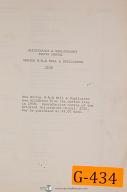 Gorton 8 1/2-D, 2536, Mill & Duplicator, Maitnenance & Replacement Parts Manual