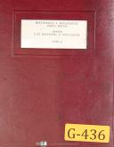Gorton 1-22 Mastermil & Duplicator, 2793-A, Maintenance and Parts Manual