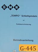 GMN "Tempo" Schleipspindein mit Fettdauerschmieung, German Manual
