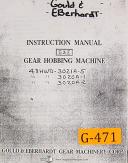 Gould & Eberhardt 48 HWD, 3000 Series, Gear Hobbing< Instructions Manual