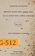 Gleason Works SGJ-2A, No. 2A Coniflex Generator Calculating Instruct Manual 1953